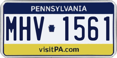 PA license plate MHV1561