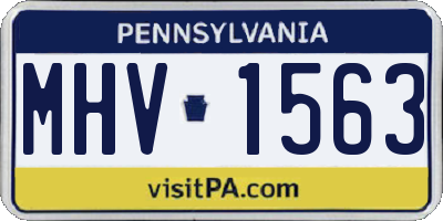 PA license plate MHV1563