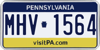 PA license plate MHV1564