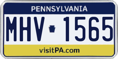PA license plate MHV1565