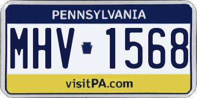 PA license plate MHV1568
