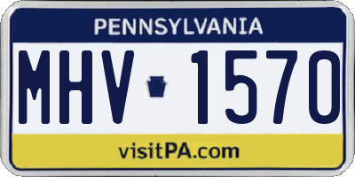 PA license plate MHV1570