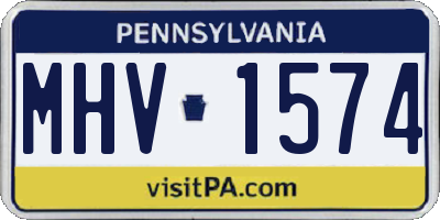 PA license plate MHV1574