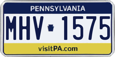 PA license plate MHV1575