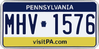 PA license plate MHV1576