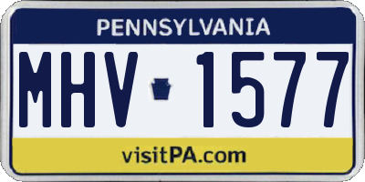 PA license plate MHV1577