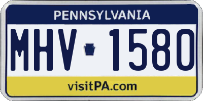 PA license plate MHV1580