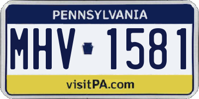 PA license plate MHV1581