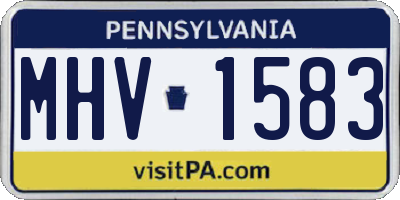 PA license plate MHV1583