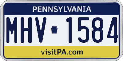 PA license plate MHV1584