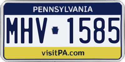 PA license plate MHV1585