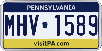 PA license plate MHV1589