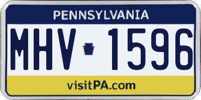 PA license plate MHV1596