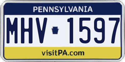 PA license plate MHV1597