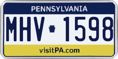 PA license plate MHV1598