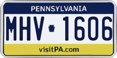 PA license plate MHV1606