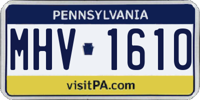 PA license plate MHV1610