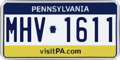 PA license plate MHV1611