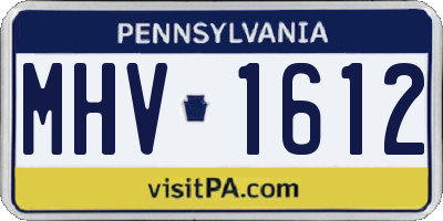 PA license plate MHV1612