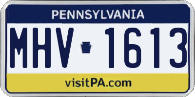PA license plate MHV1613