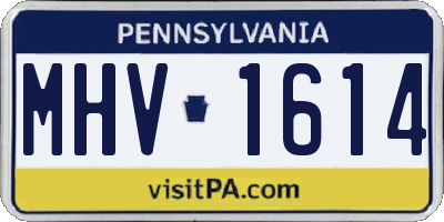 PA license plate MHV1614