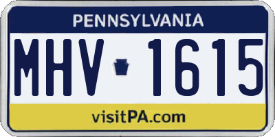 PA license plate MHV1615