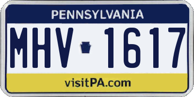 PA license plate MHV1617