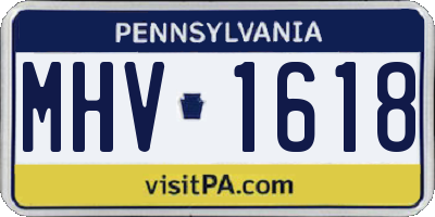 PA license plate MHV1618