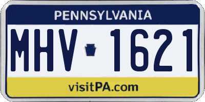 PA license plate MHV1621