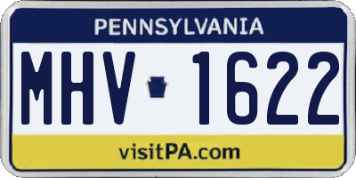 PA license plate MHV1622