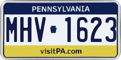 PA license plate MHV1623