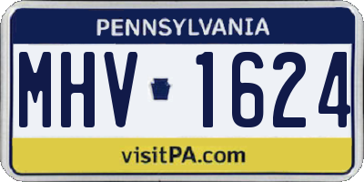 PA license plate MHV1624