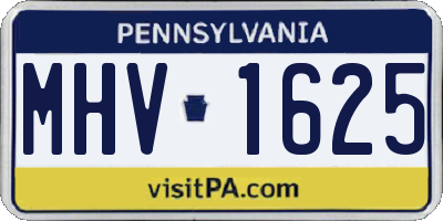 PA license plate MHV1625