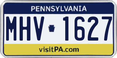 PA license plate MHV1627