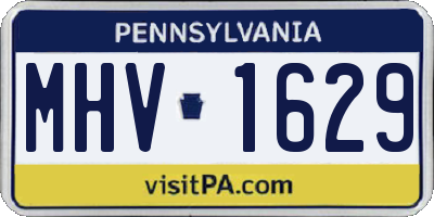 PA license plate MHV1629