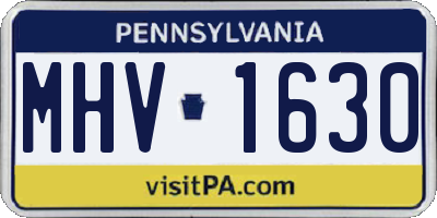 PA license plate MHV1630