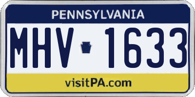 PA license plate MHV1633