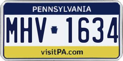 PA license plate MHV1634