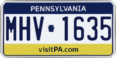 PA license plate MHV1635
