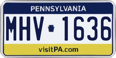 PA license plate MHV1636