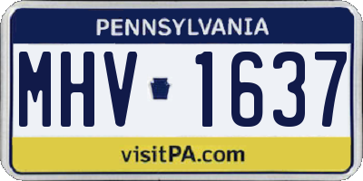 PA license plate MHV1637