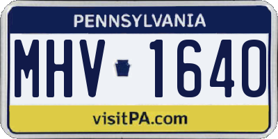 PA license plate MHV1640