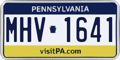 PA license plate MHV1641