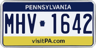PA license plate MHV1642