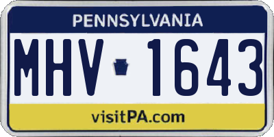 PA license plate MHV1643