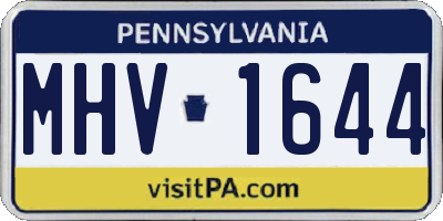 PA license plate MHV1644