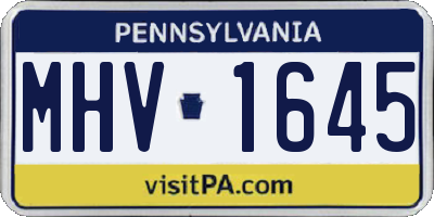 PA license plate MHV1645