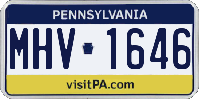 PA license plate MHV1646