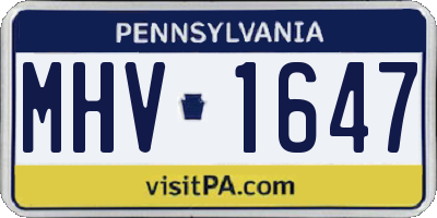 PA license plate MHV1647