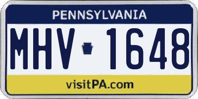 PA license plate MHV1648